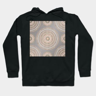 Gold Pink Geometric Doodles Gray Gradient Mandala Hoodie